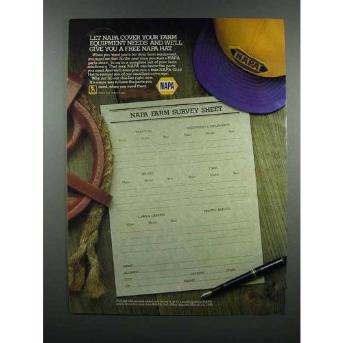 1983 NAPA Parts Ad - Cover Your Farm Equipment