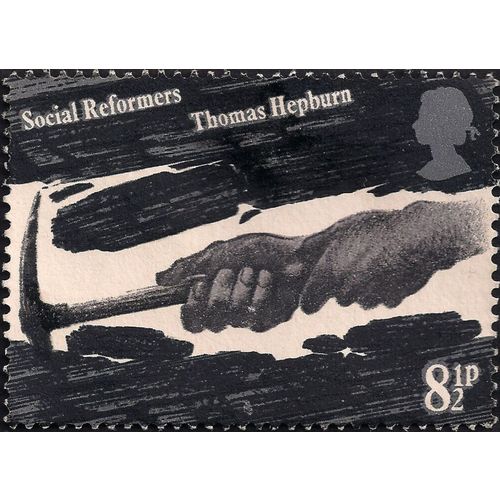 GB, Hewing Coal (Thomas Hepburn), black & white 1976, 8½p