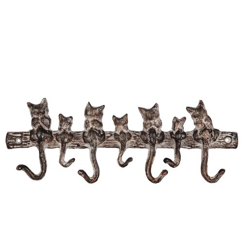 Haken aus Gusseisen - 7 Katzen Garderoben Hakenleiste