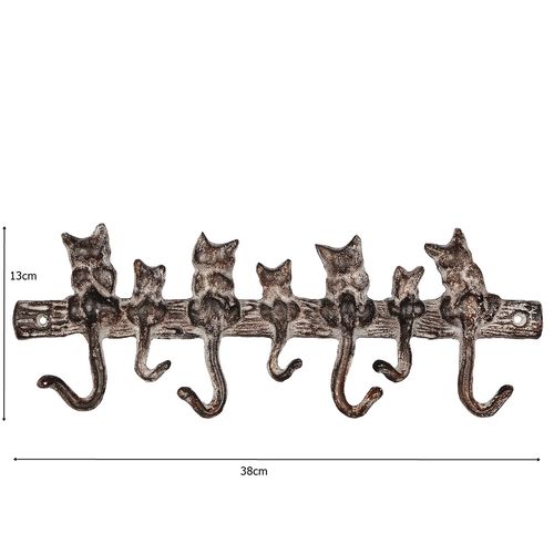 Haken aus Gusseisen - 7 Katzen Garderoben Hakenleiste