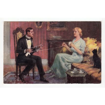 T Eyre Love Service Oil Effect Art Romantic Postcard