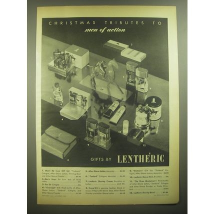 1945 Lentheric Men's Toiletries Ad - Christmas tribute to men of action