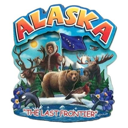 Alaska The Last Frontier State Artwood Montage Fridge Magnet