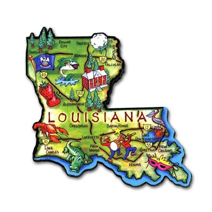 Louisiana The Pelican State Artwood Jumbo Fridge Magnet