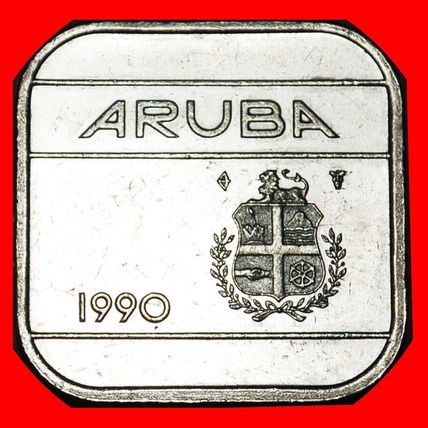 NETHERLANDS (1986-2019): ARUBA ★ 50 CENTS 1990 MINT LUSTRE★LOW START★NO RESERVE!
