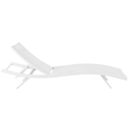 Modern Patio Chaise Lounge Chair Breathable Mesh Powder-Coated Aluminum Frame