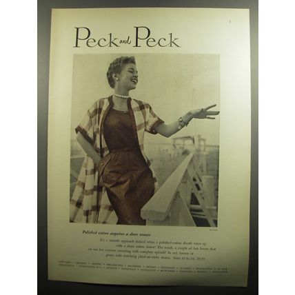 1951 Peck and Peck Dress Ad - photo by Tom Palumbo - Polished cotton