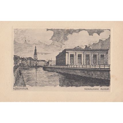 Kopenhavn Thorvaldsens Museum Copenhagen Artist Drawing Old Postcard