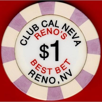 Club Cal-Neva. $1 Casino Chip. Reno, NV. I12.