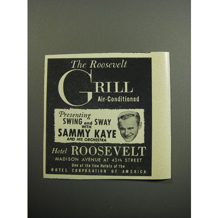 1957 Hotel Roosevelt Advertisement - Sammy Kaye - The Roosevelt Grill