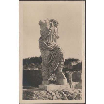 Statua di Roma Victrix, Ostia, c.1930s - Grafia Foto Cartolina