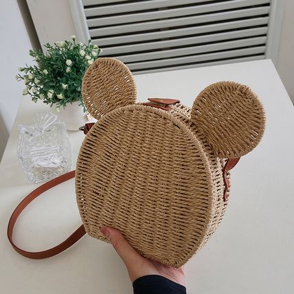 Rattan Straw Shoulder Crossbody Bag Purse Cute Women's Minnie Disney Inspired