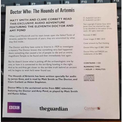 Doctor Who CD Audiobook CD Promo The Guardian The Hounds of Artemis