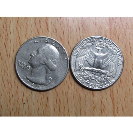 1980d USA Washington $1/4 Quarter Coin