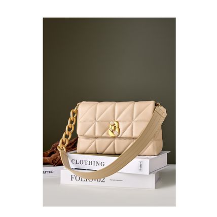 Genuine Leather Women Shoulder Bag Vintage Crossbody Purse Handbag Cream