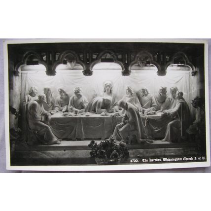 vintage postcard The Reredos, Whippingham Church, IoW