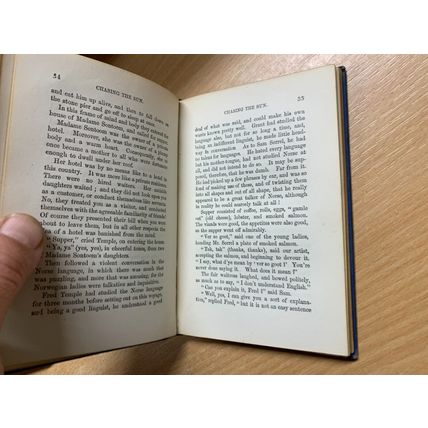 RARE* 1877 R M BALLANTYNE "CHASING THE SUN" FICTION SMALL HARDBACK BOOK (P2)