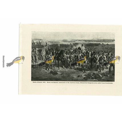 Battle of Szorek, Austrians & Hungarians, 1848, Book Illustration (Print), 1935
