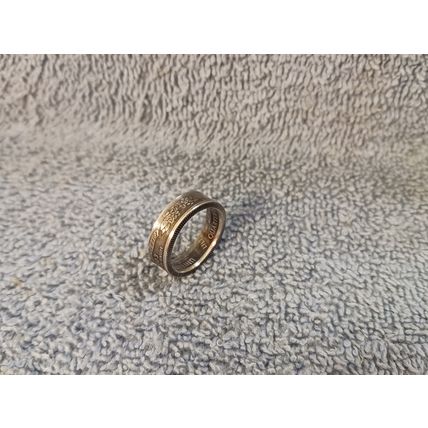 Alabama 90% Silver Handcrafted Washington Quarters coin ring, size 6-1/2 2003