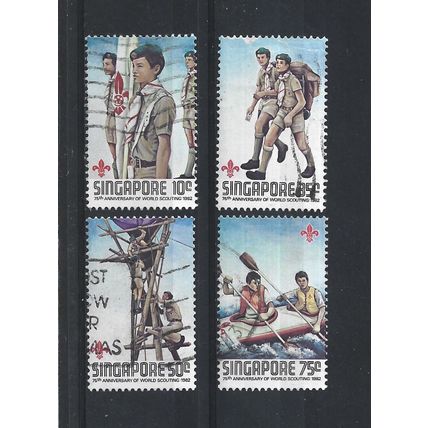 Singapore.75th Anniversary of Boy Scout Movement set of 4.Fine Used.Jul25