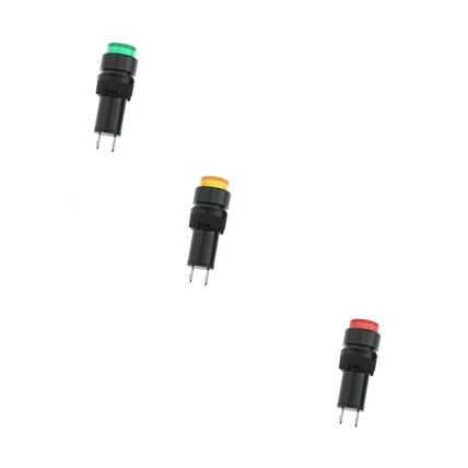 3 x 10mm LED Power Indicator Light DC 12V Flush Panel Mount for Electric Power