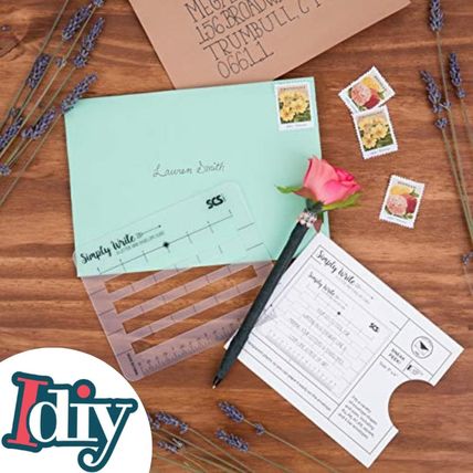 Lettering Envelope Addressing Stencil - Template Ruler Guide for Perfectly Strai