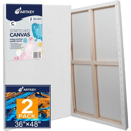 Large Canvases for Painting 36X48 Inch 2-Pack, 12.3 Oz Triple Primed Acid-Free 1