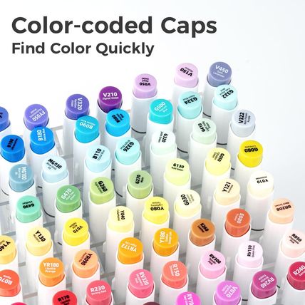 Ohuhu Alcohol Markers Brush Tip- 104-Color Double Tipped Alcohol Based Art Marke
