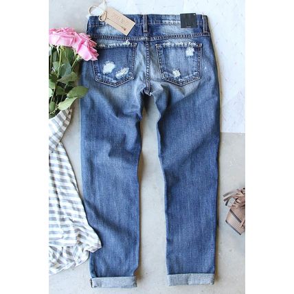 Sky Blue Valentines Day Heart Patchwork Jeans
