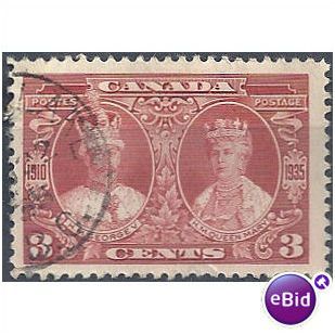 Canada 1935 SG338 5c Blue Silver Jubilee Fine Used.