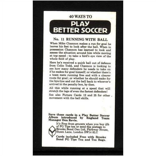 Brook Bond Play Better Soccer RUNNING WITH THE BALL No 11 Mint