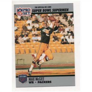 PRO SET 1990 Super Bowl Supermen card No.47 Max McGee, Packers