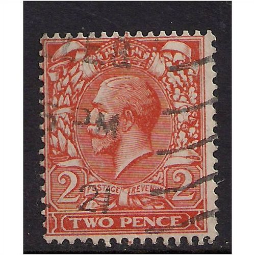GB 1912 - 24 KGV 2d Orange used Die 1 wmk 100.(H481