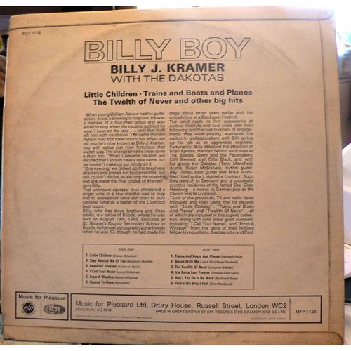 Billy Boy - Billy J Kramer and The Dakotas - 1965 - MFP/EMI Mono 1134
