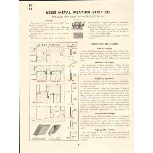 reese metal weather strip company 1941 doors windows vintage catalog