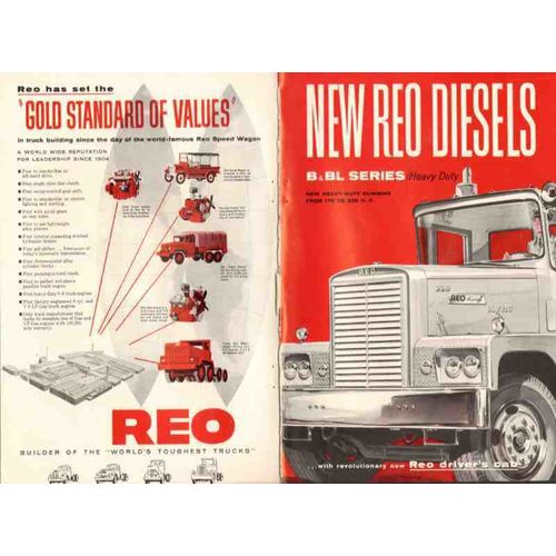 reo motors inc 1957 revolutionary drivers cab b bl diesel vintage ad