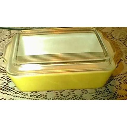PYREX SUNSHINE YELLOW 503-B 1.5 1 1/2 QUART GLASS REFRIGERATOR DISH & LID