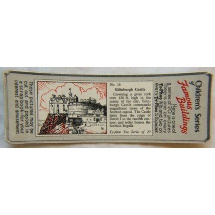 1955 Typhoo Famous Buildings card 16 Edinburgh Castle