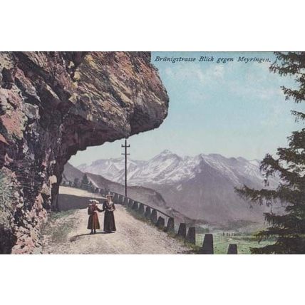 Brunigstrasse Switzerland Blick Gegen Swiss Old Antique Postcard