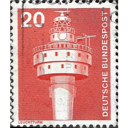 GERMANY, Industrial technology, Lighthouse Alte Weser, orange-red 1976, 20pf, #6