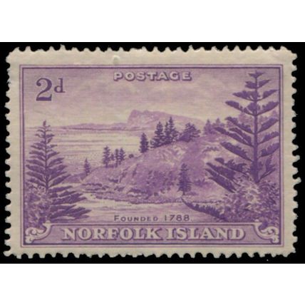 Norfolk Island 1947 2d Purple Ball Bay Mint - SG 4