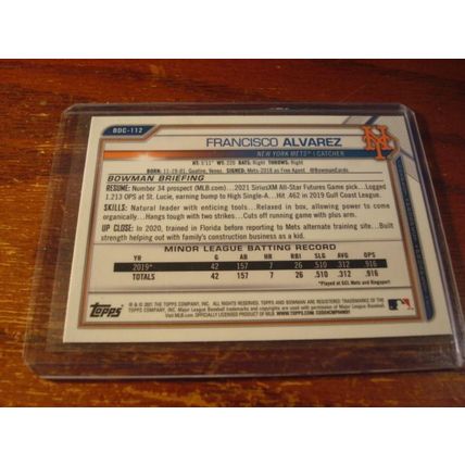 2021 Bowman Chrome, Blue Cracked Ice, FRANCISCO ALVAREZ, Mets