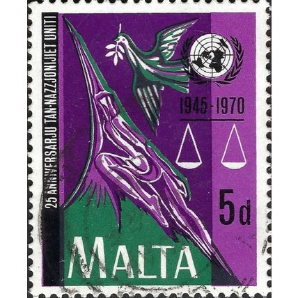 MALTA, Peace and Justice, violet 1970, 5d, #2