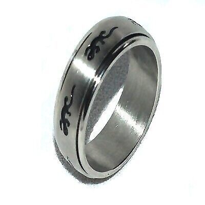 316L Stainless Steel 8mm Spinner Ring with Gecko