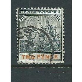 barbados stamps sg108 sg 108 used fvu 1892