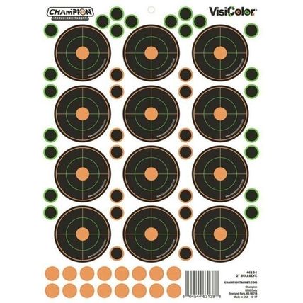5-Pack Champion 52 Pasters 12 2" Bullseyes VisiColor Adhesive Target