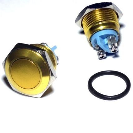 1 x metal momentary push button switch ideal horn starter 12v 19mm uk seller