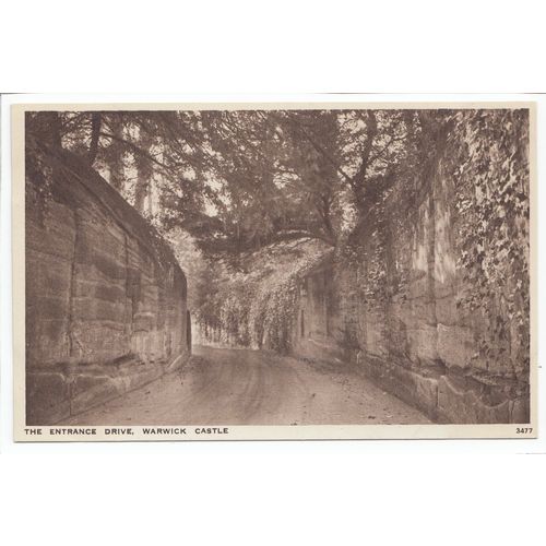 The Entrance Drive Warwick Castle Postcard 3477
