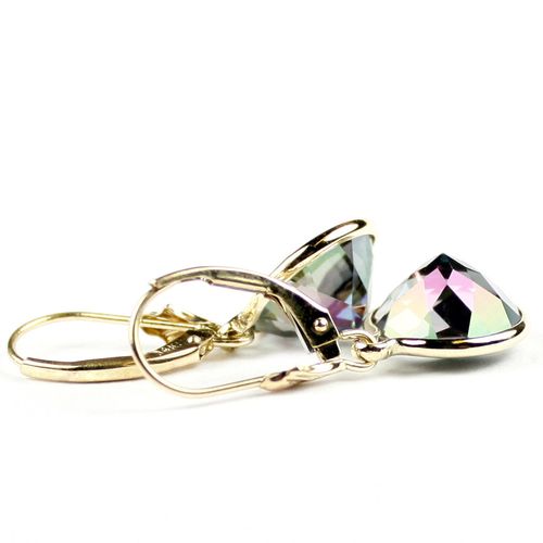 Mystic Fire Topaz, 14KY Gold Leverback Earrings, E211