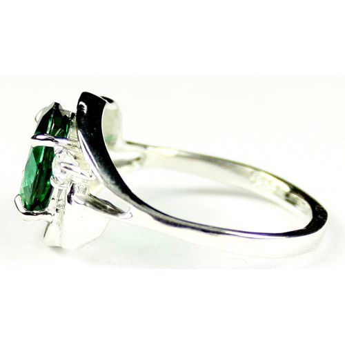 Russian Nanocrystal Emerald, 925 Sterling Silver Ladies Ring, SR021